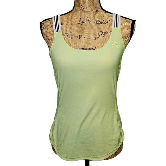 adidas Climalite Lime Green Cross-Back Tank Top Size XS - Picture 4 of 13